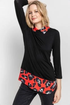 Roman Red Contrast Detail Animal Print Top 14 Roman Red Contrast Detail Animal Print Top -Roman Sales Shop unnamed file 7895