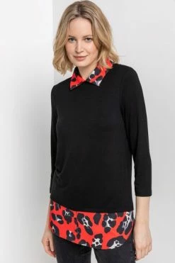 Roman Red Contrast Detail Animal Print Top 15 Roman Red Contrast Detail Animal Print Top -Roman Sales Shop unnamed file 7896