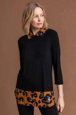 Roman Red Contrast Detail Animal Print Top 16 Roman Red Contrast Detail Animal Print Top -Roman Sales Shop unnamed file 7897