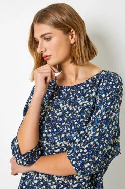 Roman Blue Ditsy Floral Print Tunic Top 10 Roman Blue Ditsy Floral Print Tunic Top -Roman Sales Shop unnamed file 7908