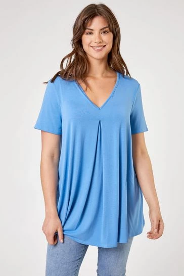 Roman Black Curve Pleat Front Jersey Tunic Top 8 Roman Black Curve Pleat Front Jersey Tunic Top - Image 6