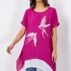 Roman Pink Bird Print Asymmetric Tunic Top 2 Roman Pink Bird Print Asymmetric Tunic Top -Roman Sales Shop unnamed file 7922