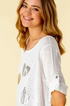 Roman White Foil Print Asymmetric Tunic Top 12 Roman White Foil Print Asymmetric Tunic Top -Roman Sales Shop unnamed file 7930