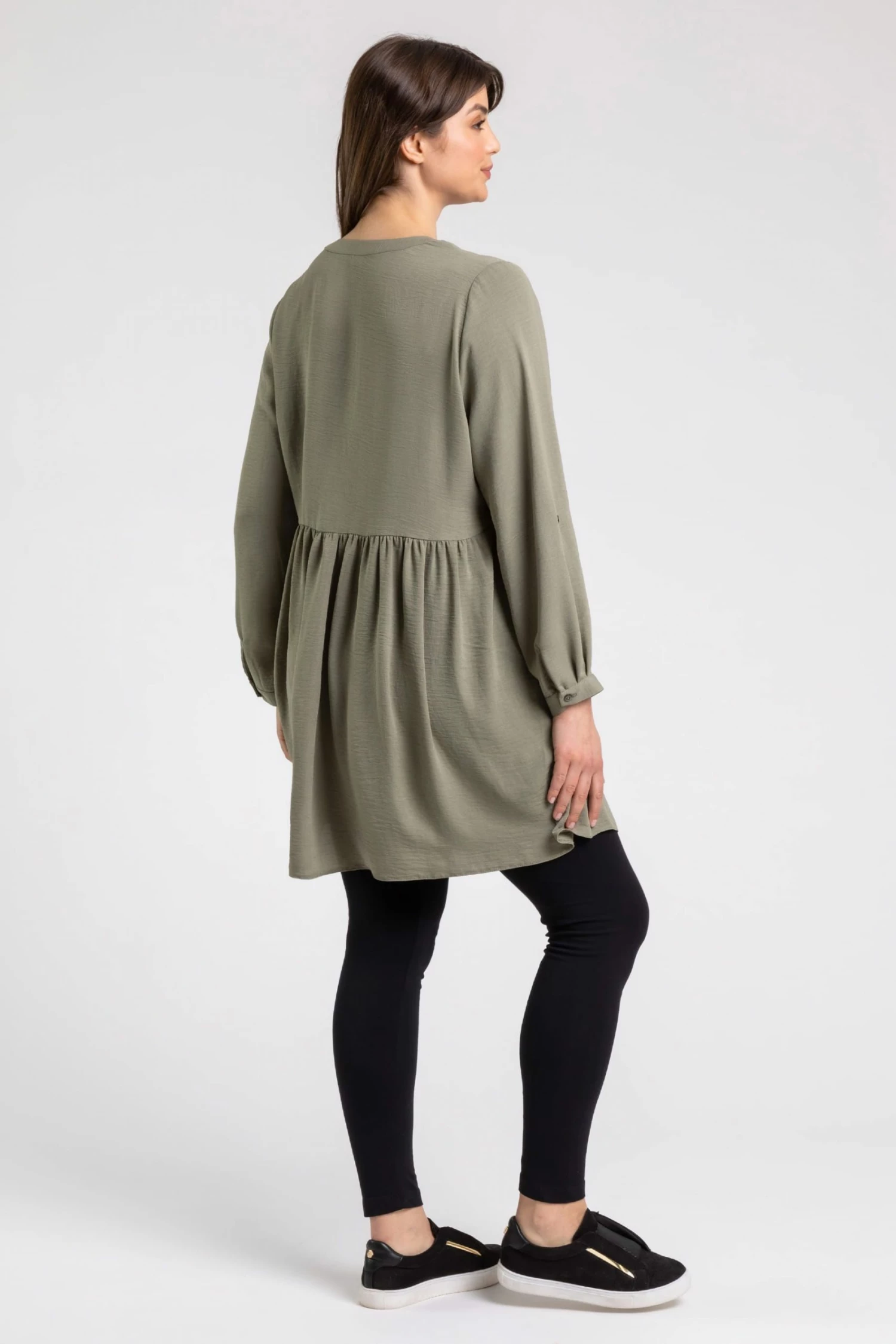 Roman Green Curve Plain Button Through Tunic 5 Roman Green Curve Plain Button Through Tunic - Image 3