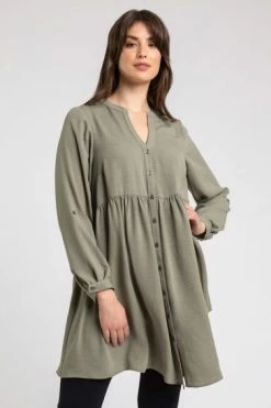 Roman Green Curve Plain Button Through Tunic 12 Roman Green Curve Plain Button Through Tunic -Roman Sales Shop unnamed file 7955