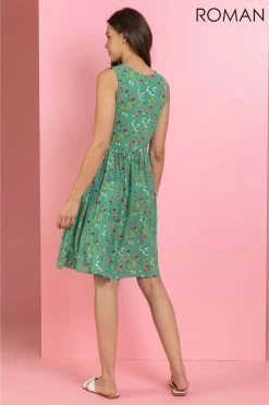 Roman Green Floral Print Fit & Flare Tea Dress 8 Roman Green Floral Print Fit & Flare Tea Dress -Roman Sales Shop unnamed file 797