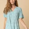 Roman Green Spot Print V-Neck Tunic Top -Roman Sales Shop unnamed file 7973