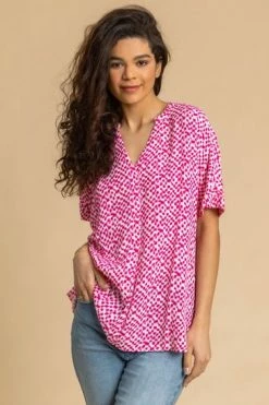 Roman Green Spot Print V-Neck Tunic Top -Roman Sales Shop unnamed file 7979