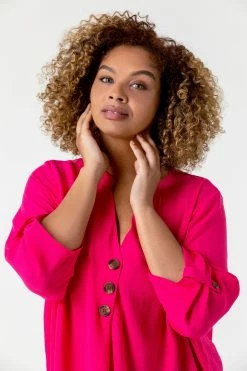 Roman Pink Curve Button Detail Tunic Top -Roman Sales Shop unnamed file 7983