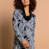 Roman Grey Flocked Floral Cowl Neck Tunic -Roman Sales Shop unnamed file 7985