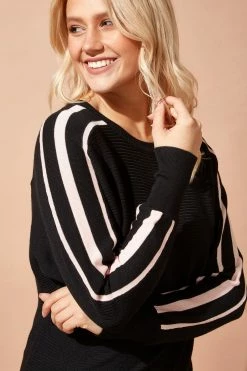 Roman Black Stripe Sleeve Ribbed Top 12 Roman Black Stripe Sleeve Ribbed Top -Roman Sales Shop unnamed file 8014