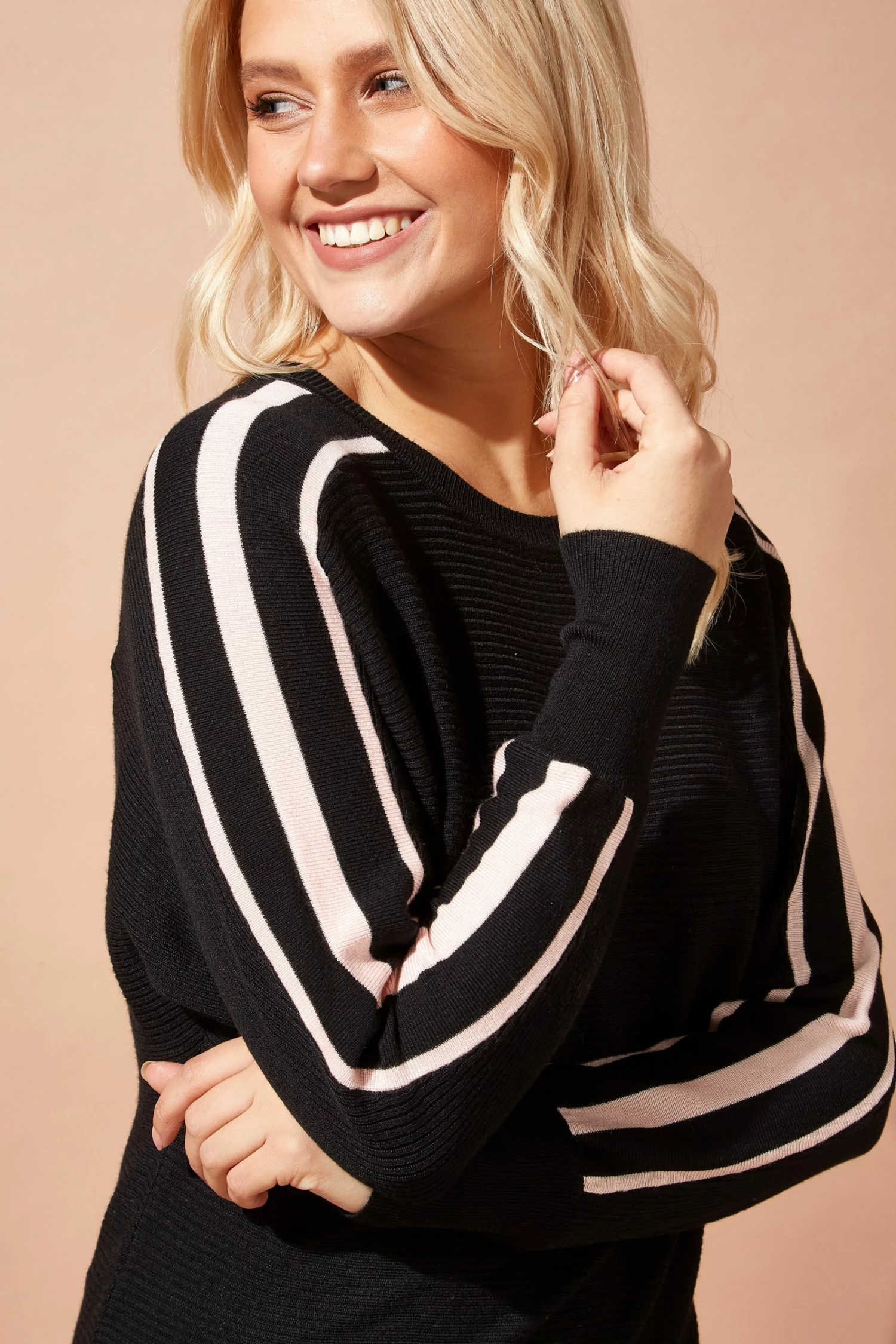 Roman Black Stripe Sleeve Ribbed Top 7 Roman Black Stripe Sleeve Ribbed Top - Image 5