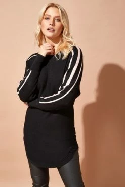 Roman Black Stripe Sleeve Ribbed Top 13 Roman Black Stripe Sleeve Ribbed Top -Roman Sales Shop unnamed file 8015