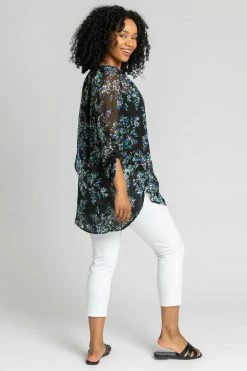 Roman Black Petite Floral Print Button Detail Tunic Top 8 Roman Black Petite Floral Print Button Detail Tunic Top -Roman Sales Shop unnamed file 8028