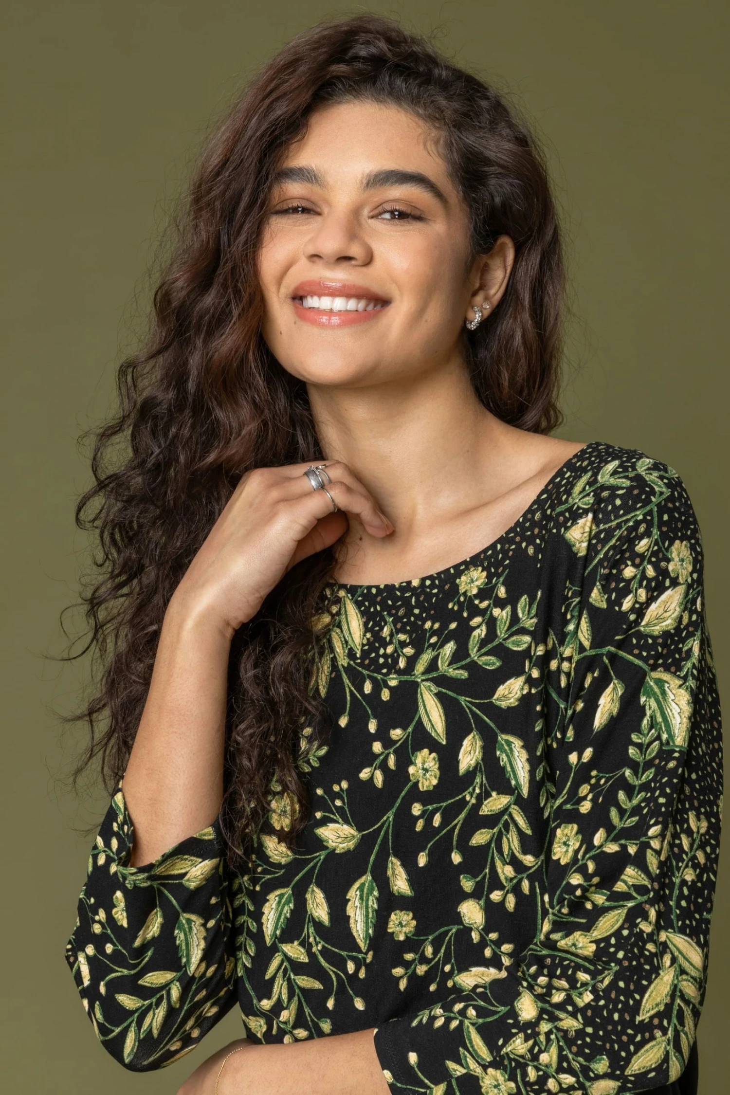 Roman Green Floral Border Print Jersey Top 6 Roman Green Floral Border Print Jersey Top - Image 4