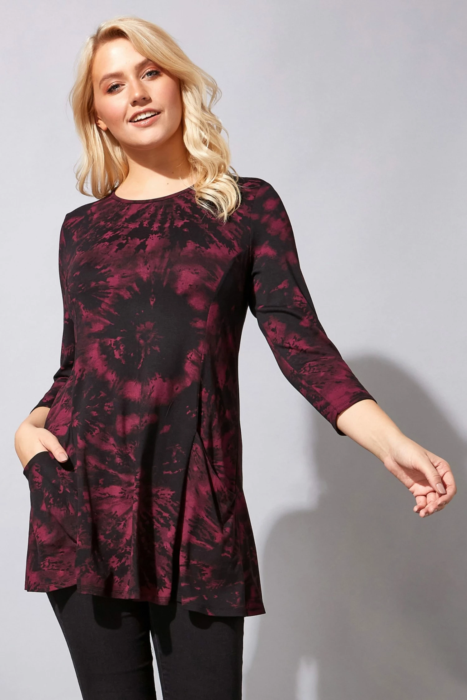 Roman Burgundy Originals Tie Dye Pocket Detail Swing Top 3 Roman Burgundy Originals Tie Dye Pocket Detail Swing Top