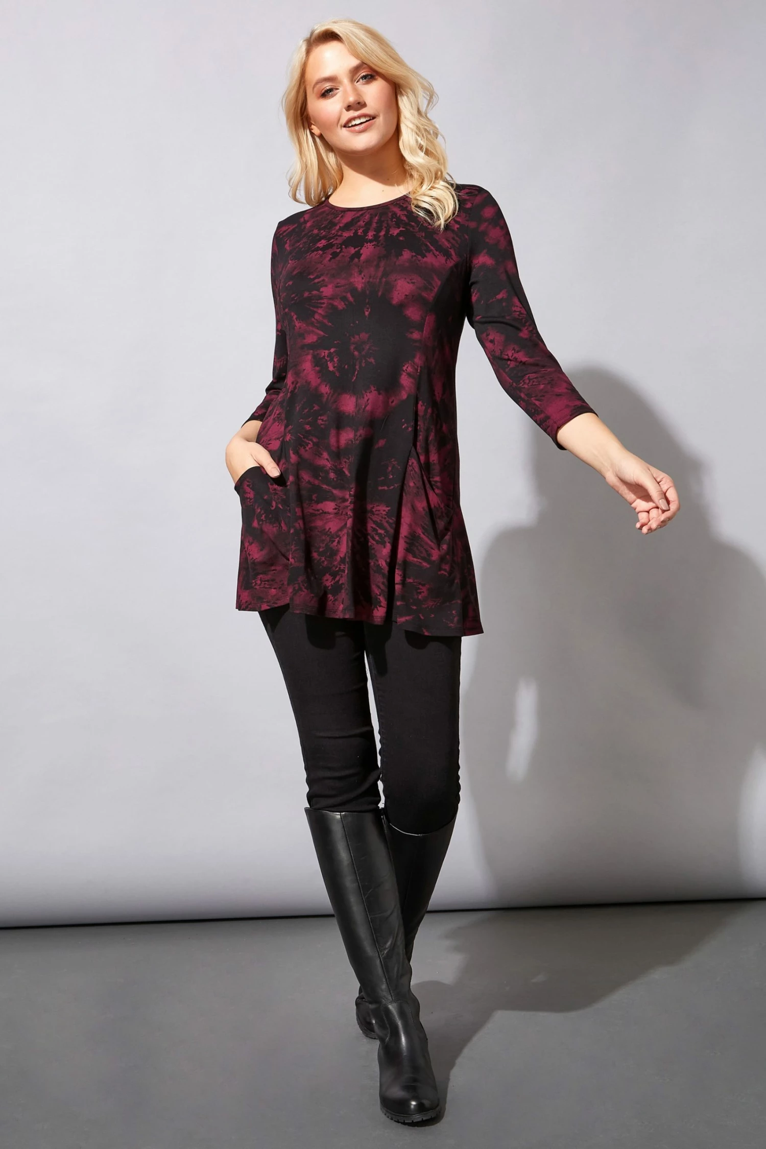 Roman Burgundy Originals Tie Dye Pocket Detail Swing Top 4 Roman Burgundy Originals Tie Dye Pocket Detail Swing Top - Image 2