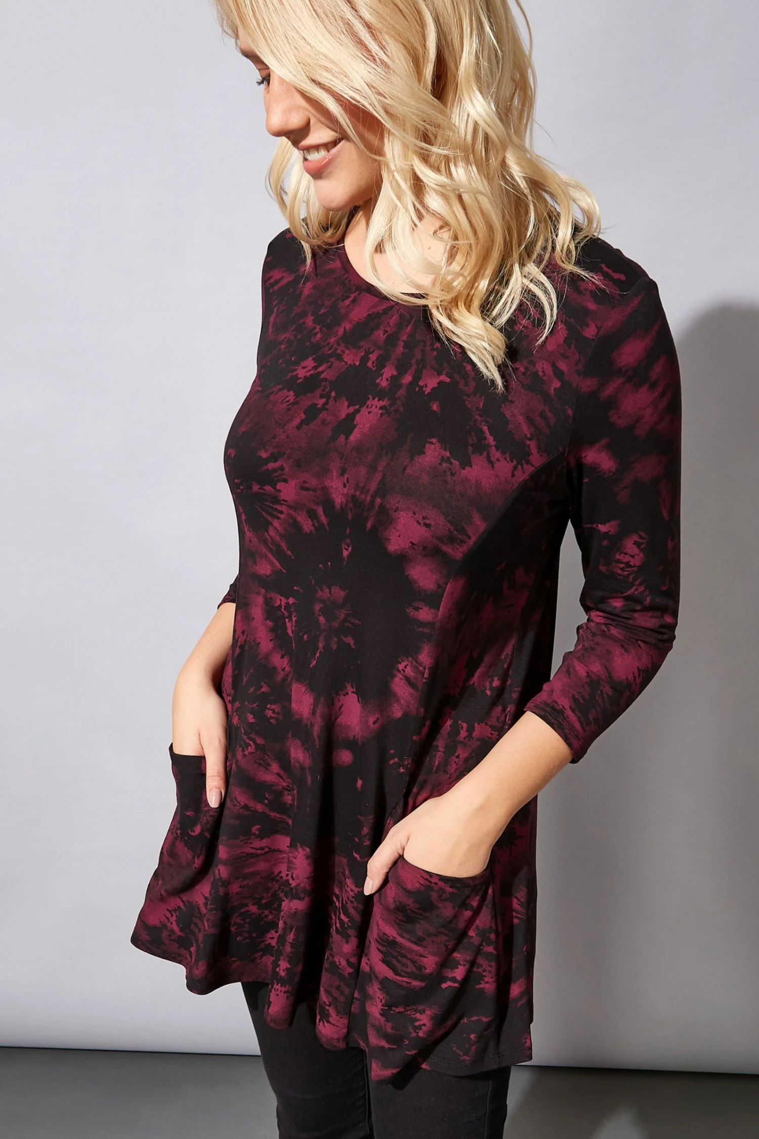Roman Burgundy Originals Tie Dye Pocket Detail Swing Top 6 Roman Burgundy Originals Tie Dye Pocket Detail Swing Top - Image 4