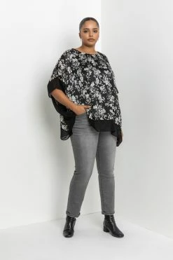 Roman Black Curve Floral Shimmer Overlay Top 8 Roman Black Curve Floral Shimmer Overlay Top -Roman Sales Shop unnamed file 8091