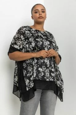 Roman Black Curve Floral Shimmer Overlay Top 9 Roman Black Curve Floral Shimmer Overlay Top -Roman Sales Shop unnamed file 8092