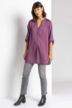 Roman Purple Diamante Embellished Tunic Top -Roman Sales Shop unnamed file 8095