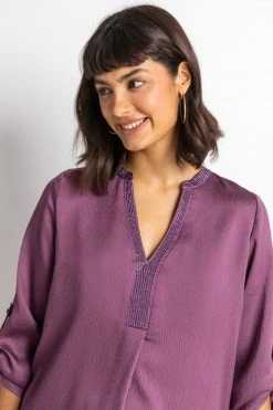 Roman Purple Diamante Embellished Tunic Top -Roman Sales Shop unnamed file 8097