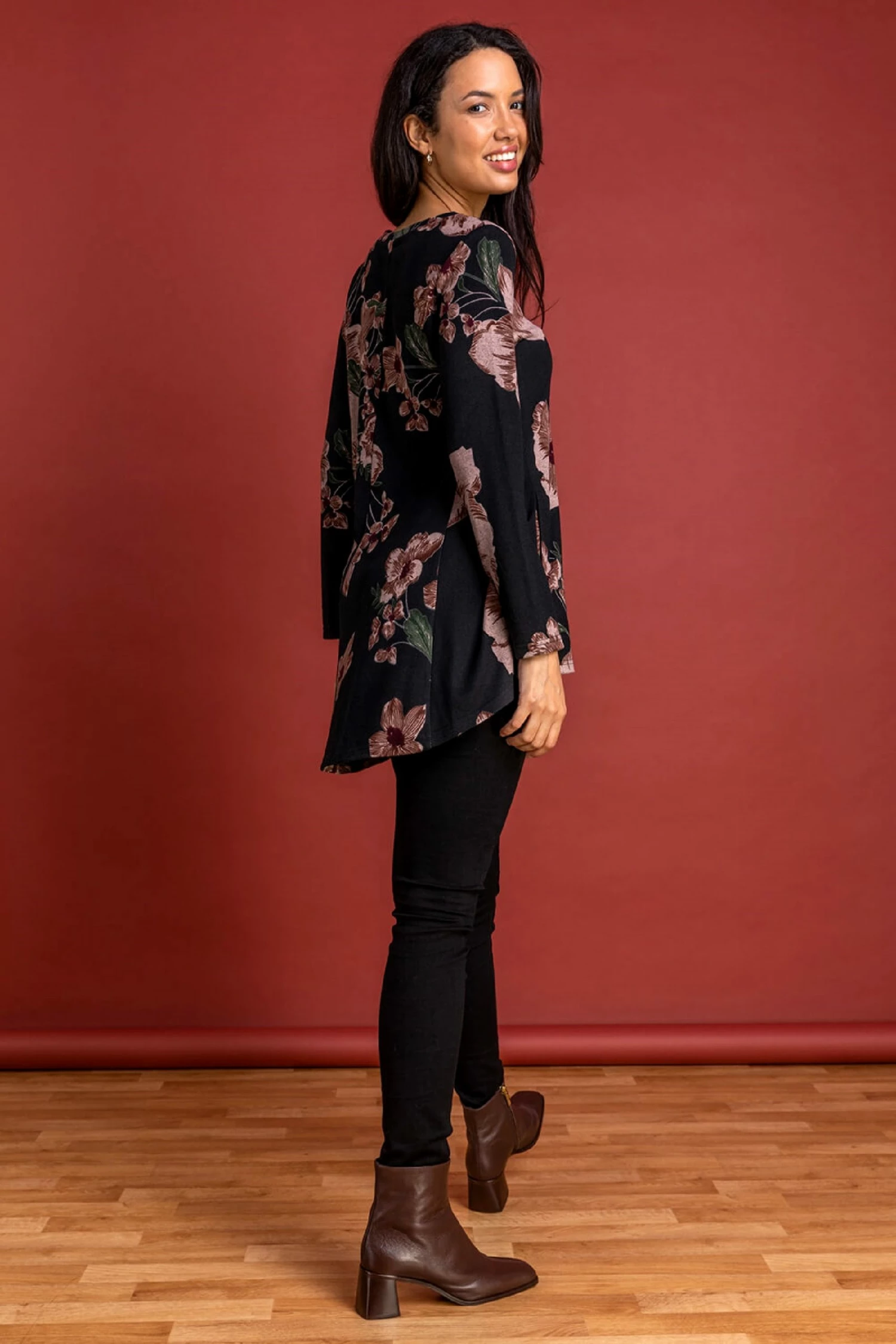 Roman Pink Floral Print Swing Tunic 4 Roman Pink Floral Print Swing Tunic - Image 2