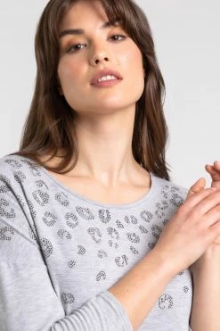 Roman Grey Curve Animal Print Embellished Detail Top 11 Roman Grey Curve Animal Print Embellished Detail Top -Roman Sales Shop unnamed file 8131