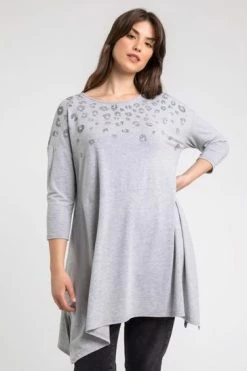 Roman Grey Curve Animal Print Embellished Detail Top 12 Roman Grey Curve Animal Print Embellished Detail Top -Roman Sales Shop unnamed file 8132