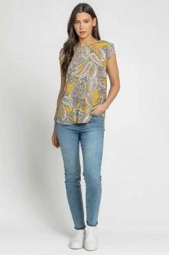 Roman Yellow Paisley Print Zip Back Top 10 Roman Yellow Paisley Print Zip Back Top -Roman Sales Shop unnamed file 8153