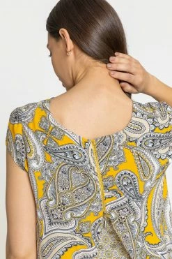 Roman Yellow Paisley Print Zip Back Top 12 Roman Yellow Paisley Print Zip Back Top -Roman Sales Shop unnamed file 8155
