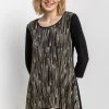 Roman Black Glitter Stripe Print Hanky Hem Tunic 2 Roman Black Glitter Stripe Print Hanky Hem Tunic -Roman Sales Shop unnamed file 8174