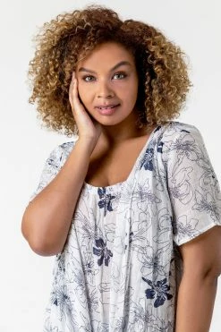 Roman Blue Curve Floral Print Crinkle Tunic Top 10 Roman Blue Curve Floral Print Crinkle Tunic Top -Roman Sales Shop unnamed file 8183