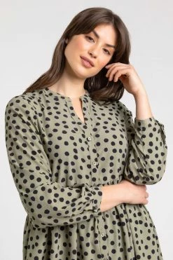 Roman Green Curve Spot Print Button Through Tunic 10 Roman Green Curve Spot Print Button Through Tunic -Roman Sales Shop unnamed file 8193