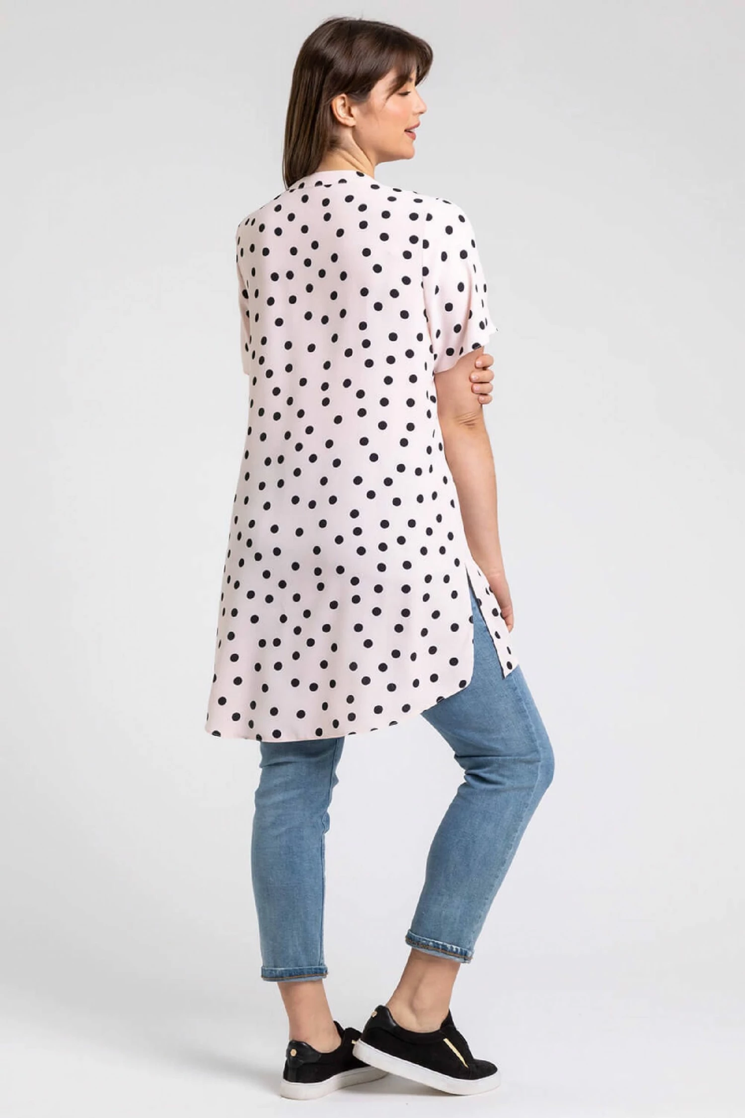 Roman Black Curve Spot Print Tunic Top 5 Roman Black Curve Spot Print Tunic Top - Image 3