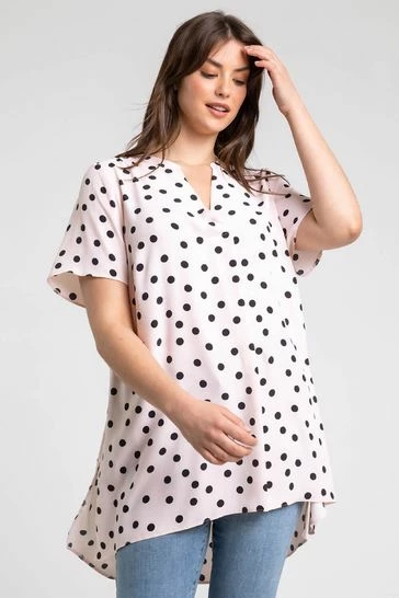 Roman Black Curve Spot Print Tunic Top 8 Roman Black Curve Spot Print Tunic Top - Image 6