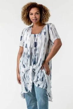 Roman Multi Curve Abstract Print Crinkle Tunic Top 11 Roman Multi Curve Abstract Print Crinkle Tunic Top -Roman Sales Shop unnamed file 8215