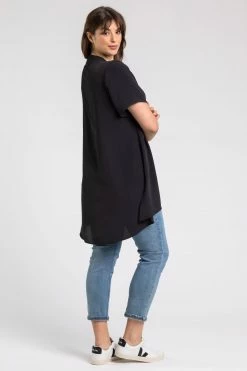 Roman Black Curve Curve Pleat Detail Tunic Top -Roman Sales Shop unnamed file 8225