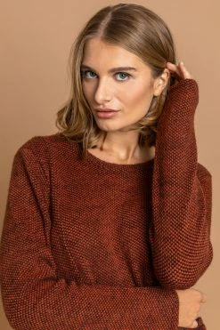 Roman Rusty Orange Contrast Pocket Tunic With Scarf -Roman Sales Shop unnamed file 8243