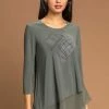 Roman Khaki Embellished Heart Asymmetric Top 2 Roman Khaki Embellished Heart Asymmetric Top -Roman Sales Shop unnamed file 8251
