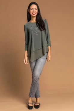 Roman Khaki Embellished Heart Asymmetric Top 9 Roman Khaki Embellished Heart Asymmetric Top -Roman Sales Shop unnamed file 8253