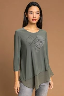 Roman Khaki Embellished Heart Asymmetric Top 11 Roman Khaki Embellished Heart Asymmetric Top -Roman Sales Shop unnamed file 8255