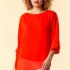 Roman Red Asymmetric Chiffon Overlay Top 2 Roman Red Asymmetric Chiffon Overlay Top -Roman Sales Shop unnamed file 8272