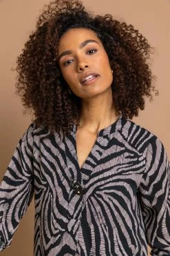 Roman Black Zebra Print Button Tunic Top 10 Roman Black Zebra Print Button Tunic Top -Roman Sales Shop unnamed file 8280