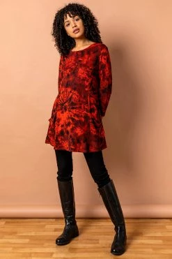 Roman Orange Tie Dye Pocket Swing Top