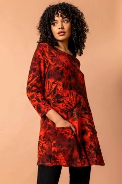 Roman Orange Tie Dye Pocket Swing Top -Roman Sales Shop unnamed file 8284