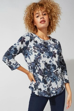 Roman Blue Originals Floral Print Jersey Tunic Top 7 Roman Blue Originals Floral Print Jersey Tunic Top - Image 5