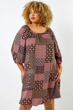 Roman Orange Curve Geo Print Longline Tunic -Roman Sales Shop unnamed file 8296