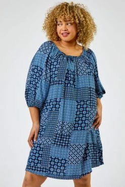 Roman Orange Curve Geo Print Longline Tunic -Roman Sales Shop unnamed file 8297