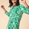 Roman Green Paisley Print Contrast Trim Tunic Top 2 Roman Green Paisley Print Contrast Trim Tunic Top -Roman Sales Shop unnamed file 8298